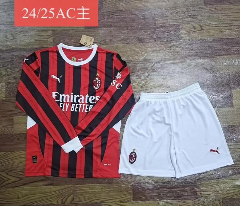 AC Milan Soccer Jersey Home Long Sleeve Replica 24/25