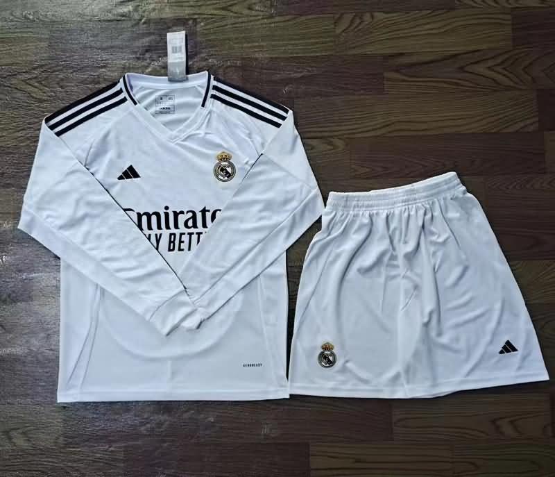 Real Madrid Soccer Jersey Home Long Sleeve Replica 24/25