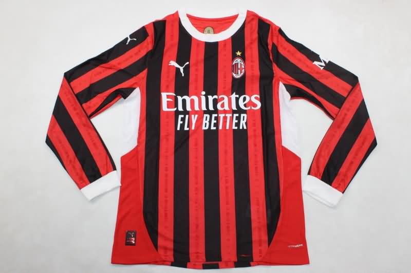 AC Milan Soccer Jersey Home Long Sleeve (Player) 24/25