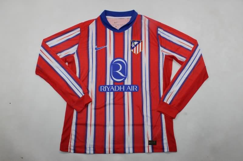 Atletico Madrid Soccer Jersey Home Long Sleeve Replica 24/25
