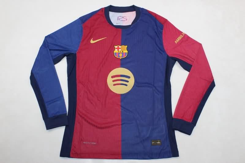 Barcelona Soccer Jersey Home Long Sleeve (Player) 24/25