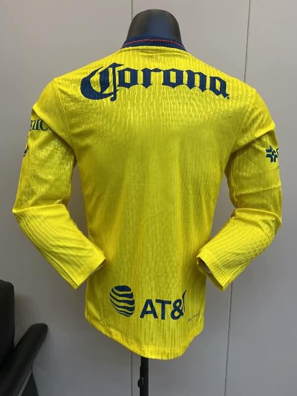 Club America Soccer Jersey Home Long Sleeve (Player) 24/25