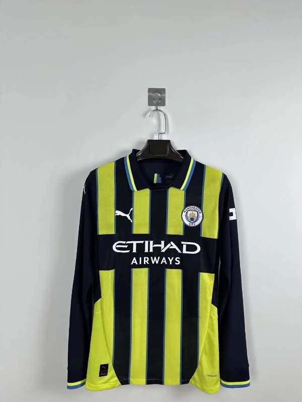 Manchester City Soccer Jersey Away Long Sleeve (Player) 24/25