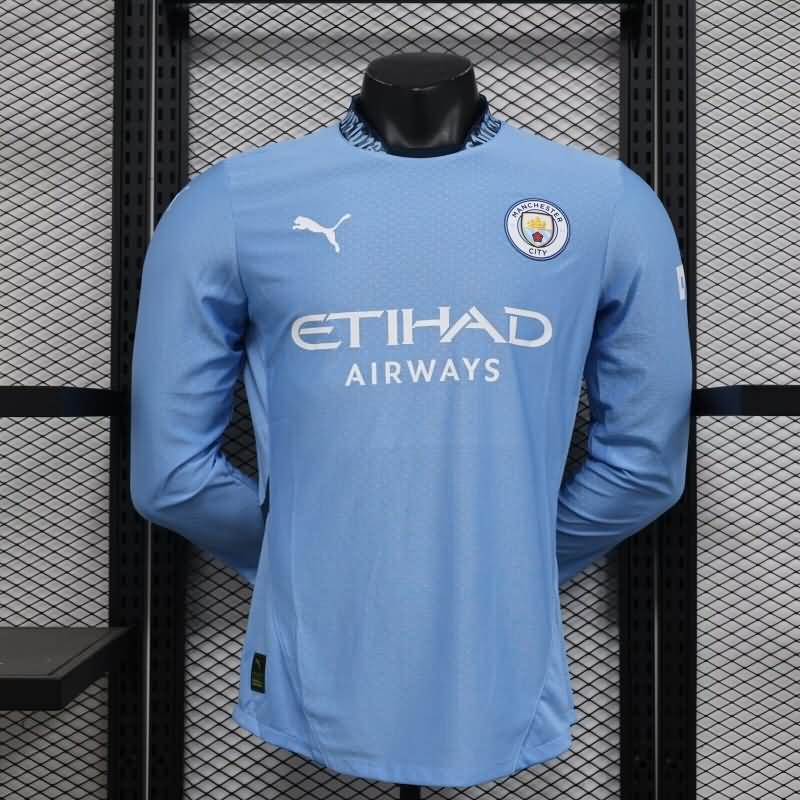 Manchester City Soccer Jersey Home Long Sleeve (Player) 24/25
