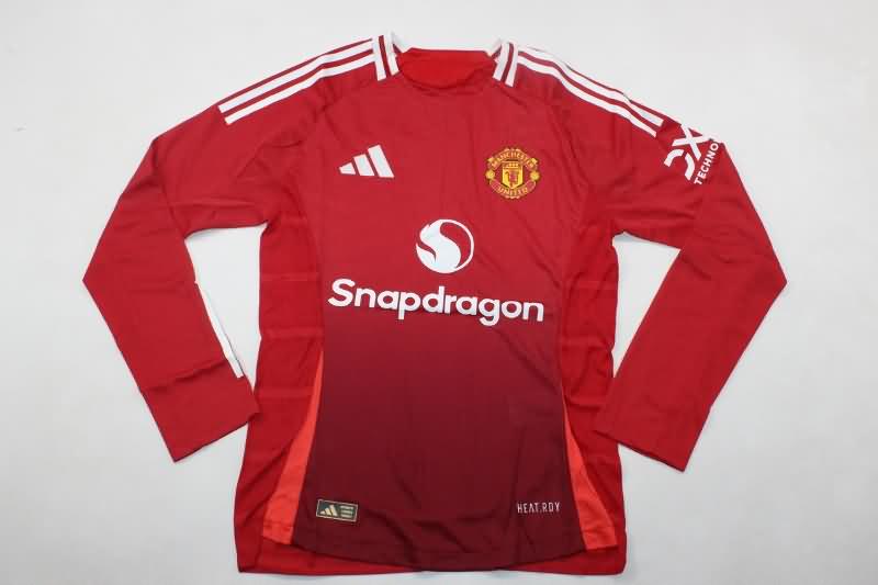 Manchester United Soccer Jersey Home Long Sleeve (Player) 24/25