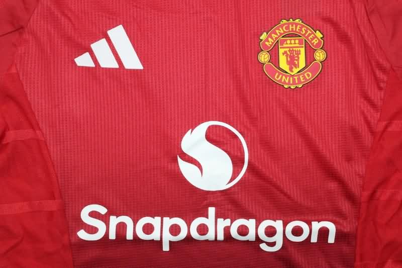 Manchester United Soccer Jersey Home Long Sleeve (Player) 24/25