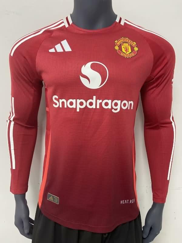 Manchester United Soccer Jersey Home Long Sleeve (Player) 24/25