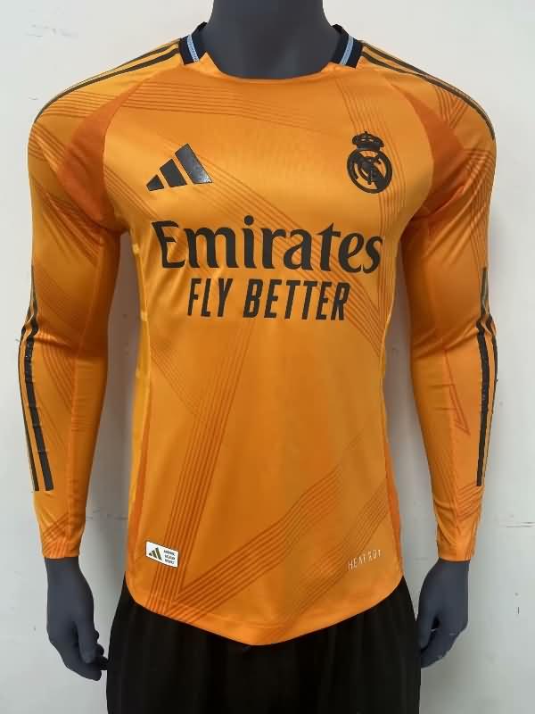 Real Madrid Soccer Jersey Orange Long Sleeve (Player) 24/25