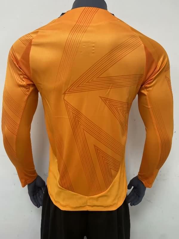 Real Madrid Soccer Jersey Orange Long Sleeve (Player) 24/25