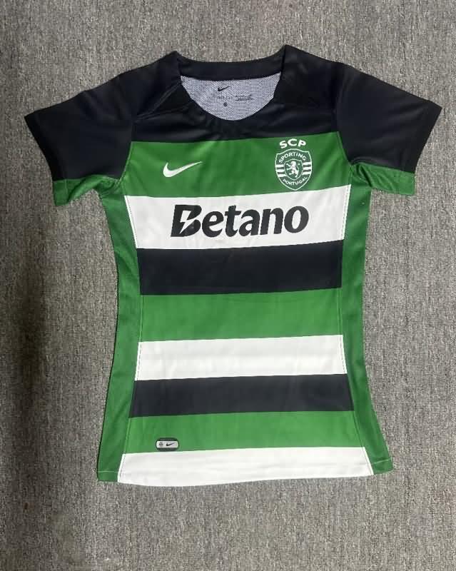 Sporting Lisbon Soccer Jersey Home Women Replica 24/25