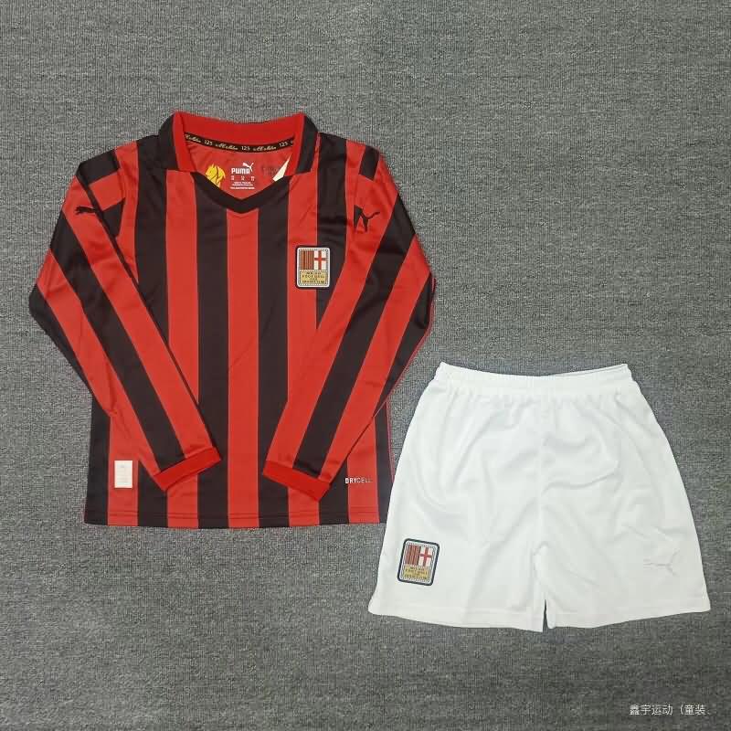 Kids AC Milan Soccer Jersey Anniversary Long Sleeve Replica 125th