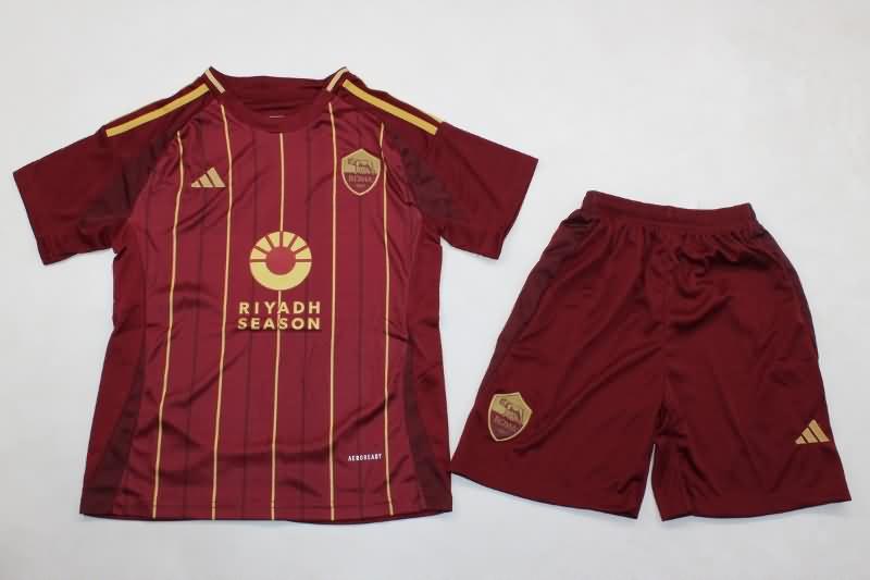 Kids AS Roma Soccer Jersey Home Replica 24/25