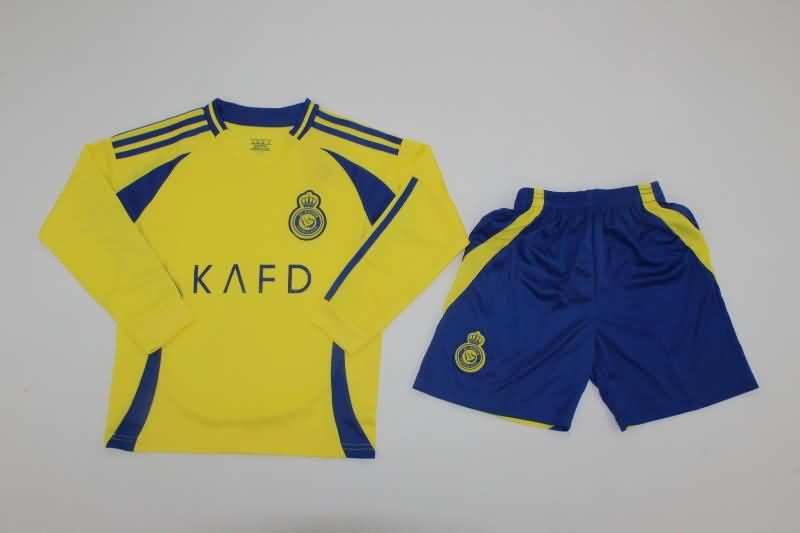 Kids Al Nassr FC Soccer Jersey Home Long Sleeve Replica 24/25