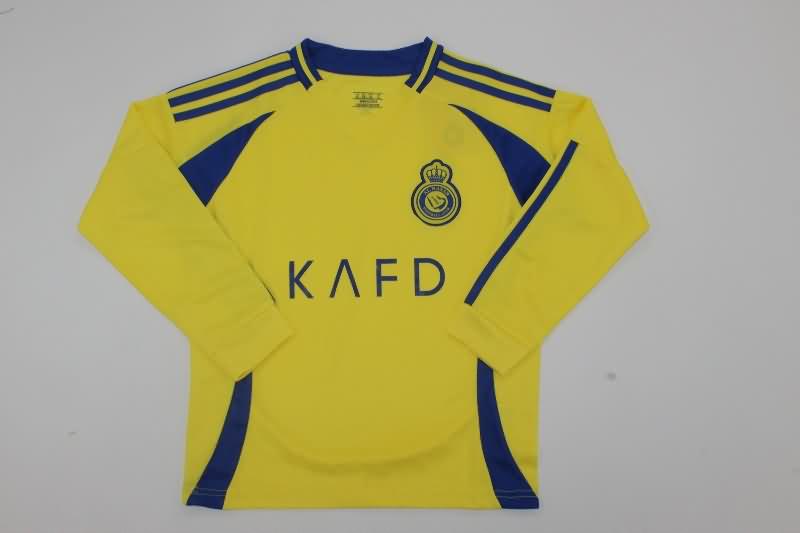 Kids Al Nassr FC Soccer Jersey Home Long Sleeve Replica 24/25