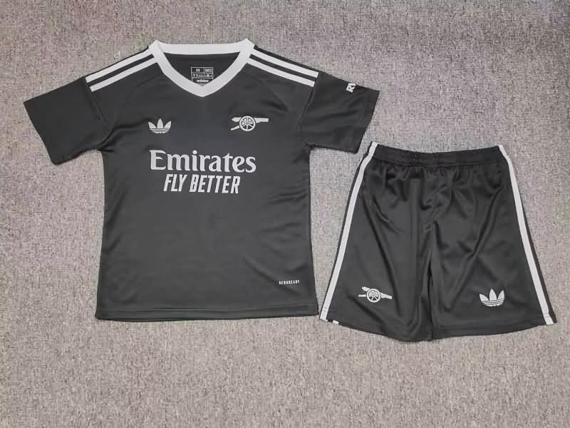 Kids Arsenal Soccer Jersey 02 Goalkeeper Black Replica 24/25