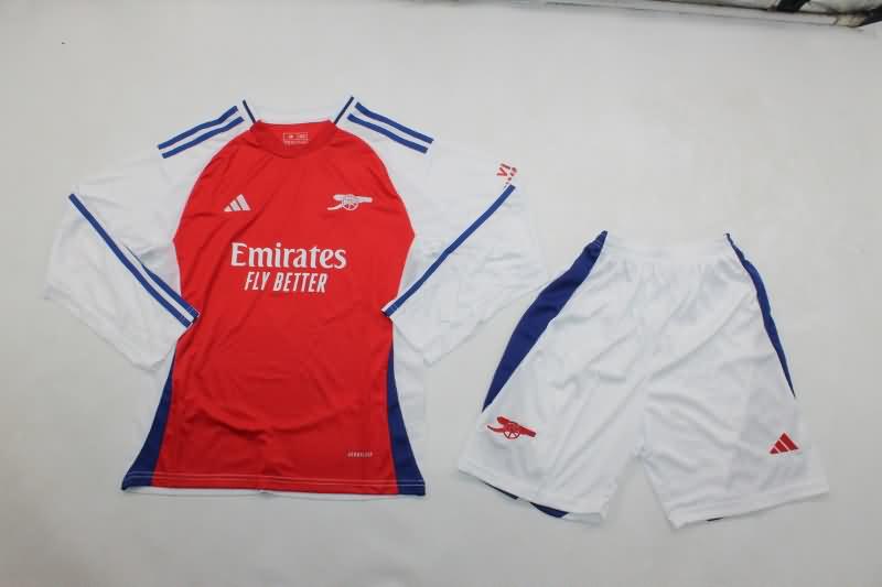 Kids Arsenal Soccer Jersey Home Long Sleeve Replica 24/25