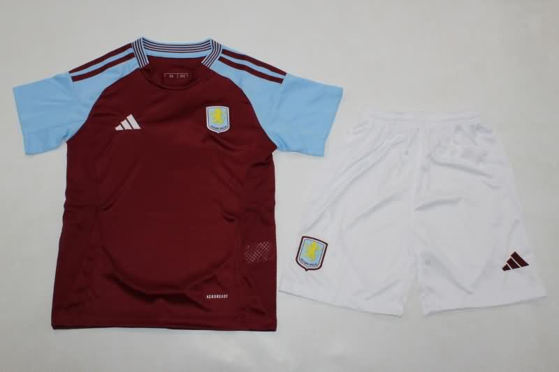 Kids Aston Villa Soccer Jersey Home Replica 24/25