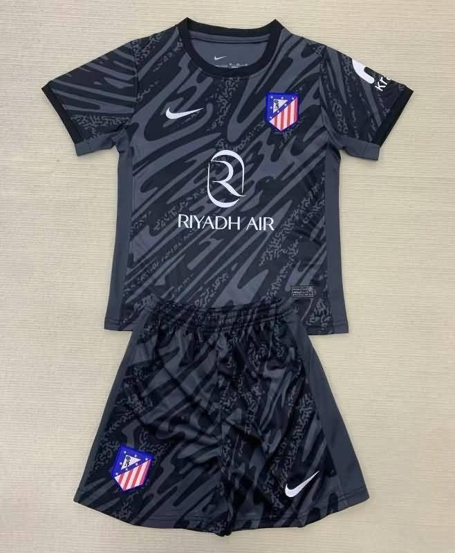 Kids Atletico Madrid Soccer Jersey Goalkeeper Black Replica 24/25