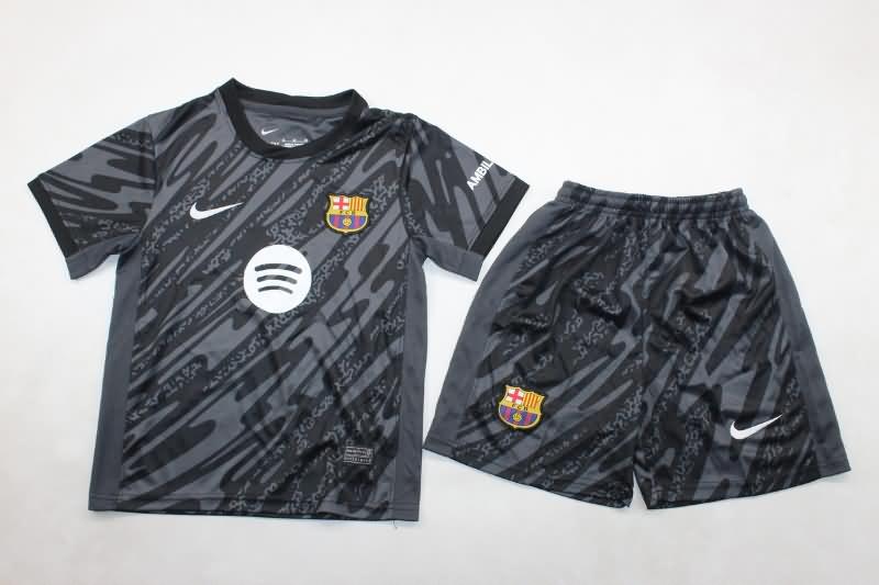 Kids Barcelona Soccer Jersey Goalkeeper Black Replica 24/25