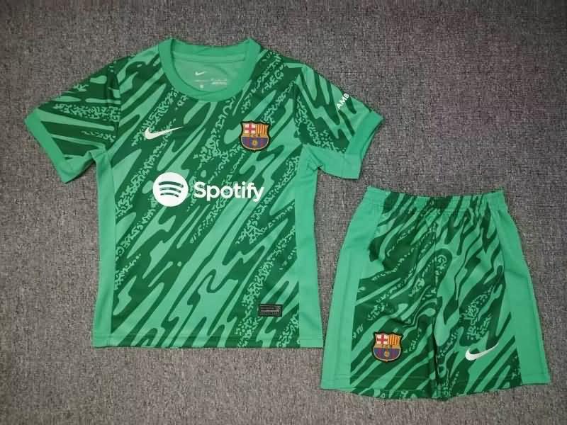 Kids Barcelona Soccer Jersey Goalkeeper Green Replica 24/25