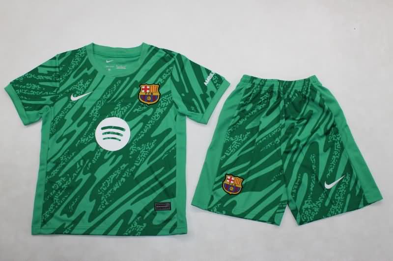 Kids Barcelona Soccer Jersey Goalkeeper Green Replica 24/25