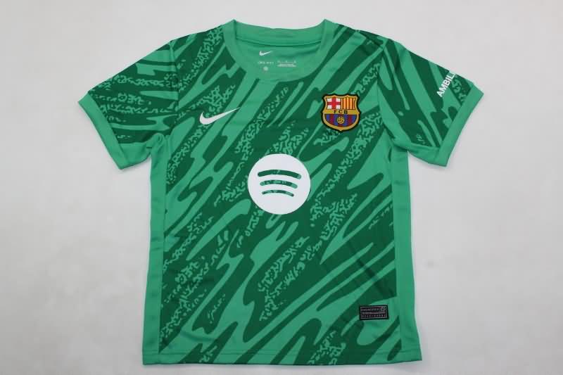 Kids Barcelona Soccer Jersey Goalkeeper Green Replica 24/25