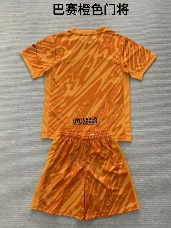 Kids Barcelona Soccer Jersey Goalkeeper Orange Replica 24/25