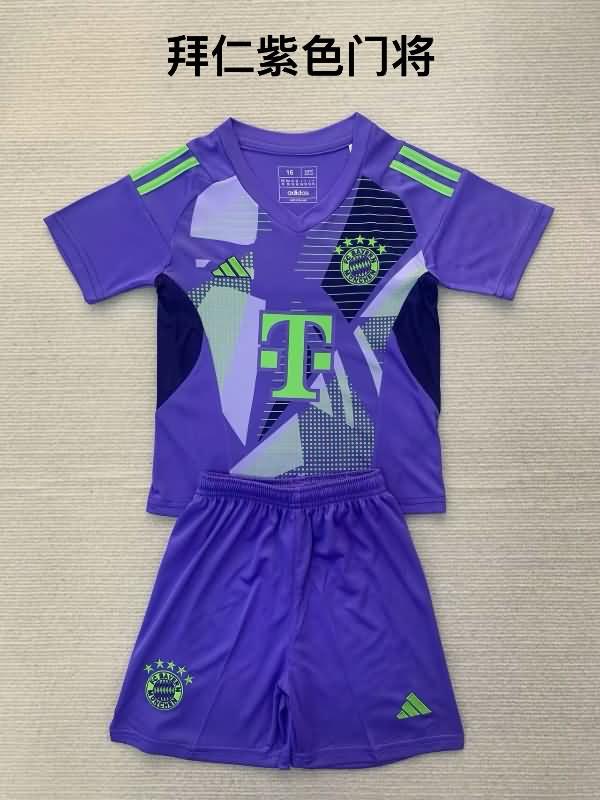 Kids Bayern Munich Soccer Jersey Goalkeeper Purples Replica 24/25