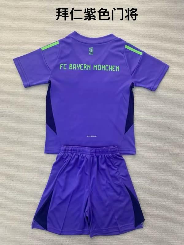 Kids Bayern Munich Soccer Jersey Goalkeeper Purples Replica 24/25