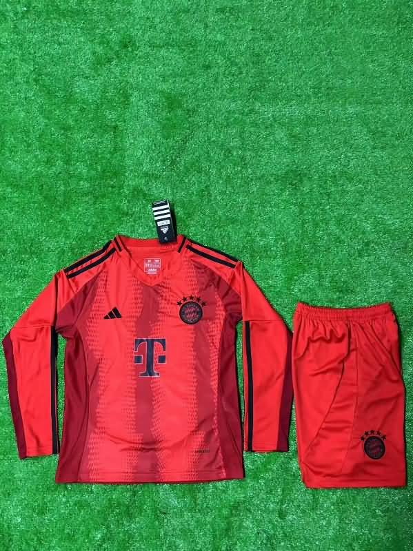 Kids Bayern Munich Soccer Jersey Home Long Sleeve Replica 24/25