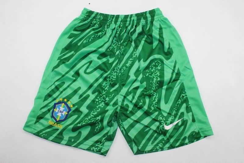 Kids Brazil Soccer Jersey Copa America Goalkeeper Green Replica 2024