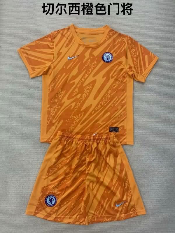 Kids Chelsea Soccer Jersey Goalkeeper Orange Replica 24/25