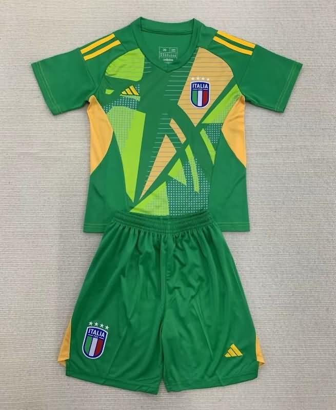 Kids Italy Soccer Jersey Goalkeeper Green Replica 2024