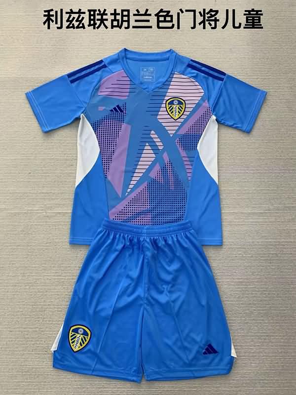 Kids Leeds United Soccer Jersey Goalkeeper Blue Replica 24/25