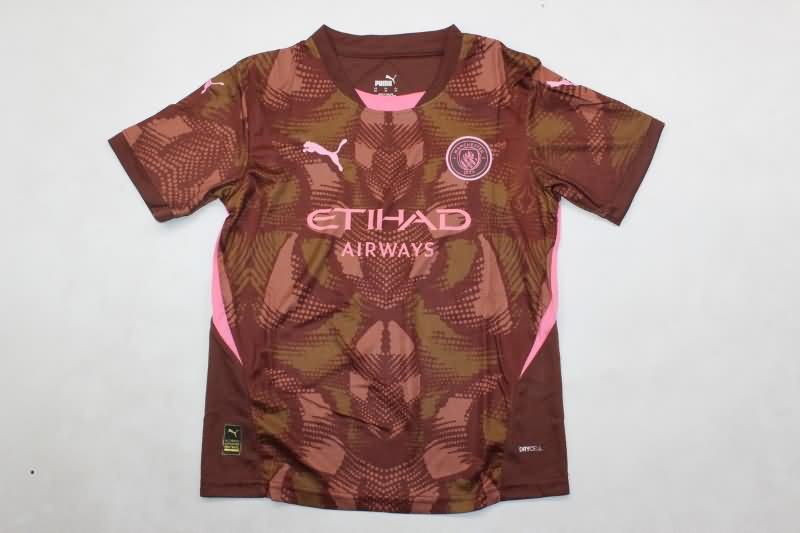 Kids Manchester City Soccer Jersey Goalkeeper Brown Replica 24/25