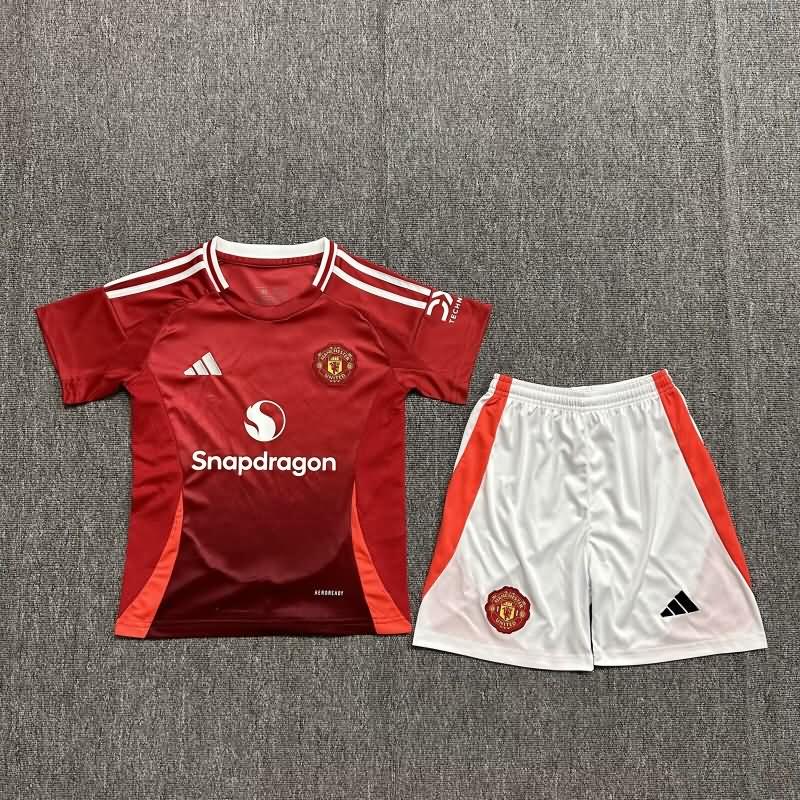 Kids Manchester United Soccer Jersey Home Replica 24/25