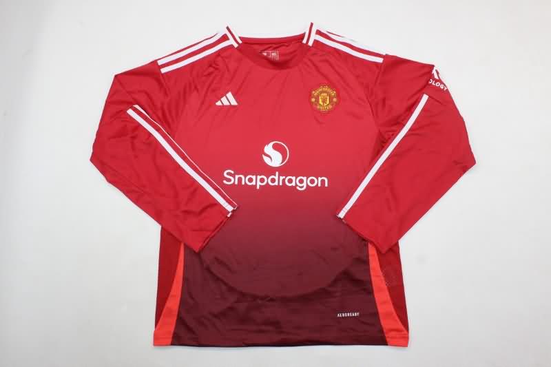 Kids Manchester United Soccer Jersey Home Long Sleeve Replica 24/25