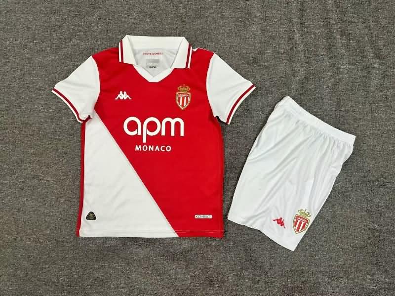 Kids Monaco Soccer Jersey Home Replica 24/25