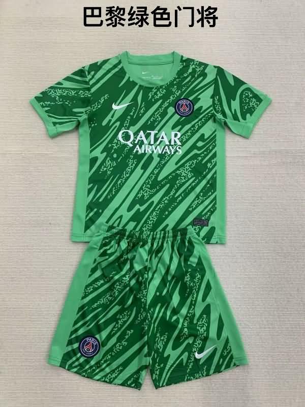 Kids Paris St Germain Soccer Jersey Goalkeeper Green Replica 24/25