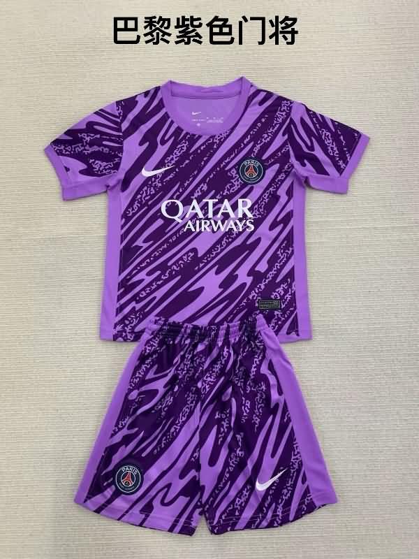 Kids Paris St Germain Soccer Jersey Goalkeeper Purples Replica 24/25