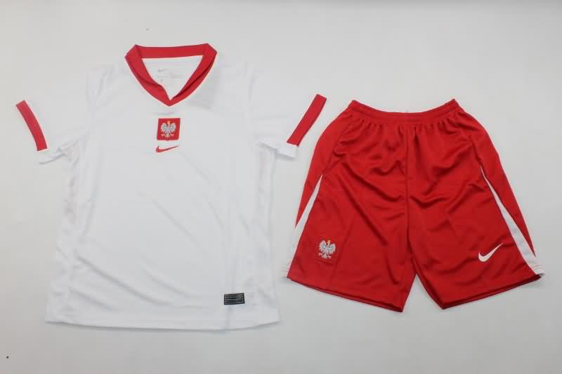 Kids Poland Soccer Jersey Home Replica 2024