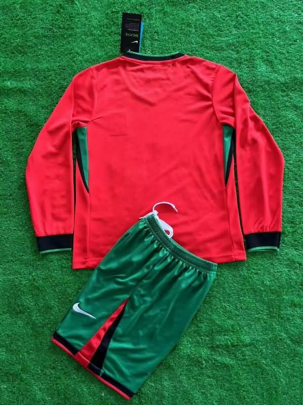 Kids Portugal Soccer Jersey Home Long Sleeve Replica 2024