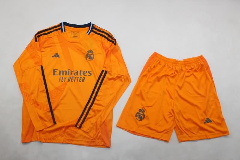 Kids Real Madrid Soccer Jersey Away Long Sleeve Replica 24/25