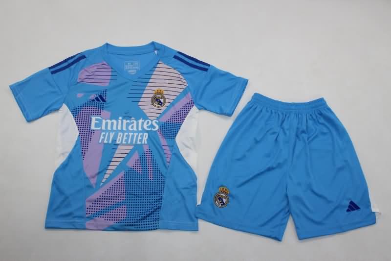 Kids Real Madrid Soccer Jersey Goalkeeper Blue Replica 24/25