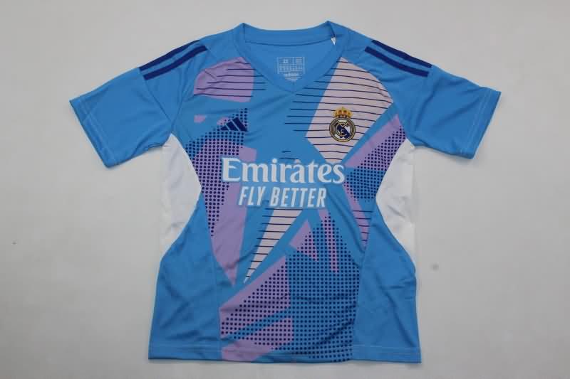 Kids Real Madrid Soccer Jersey Goalkeeper Blue Replica 24/25