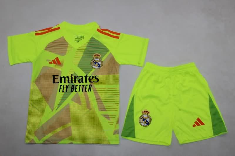 Kids Real Madrid Soccer Jersey 02 Goalkeeper Green Replica 24/25