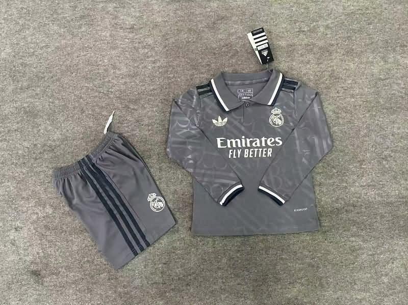 Kids Real Madrid Soccer Jersey Third Long Sleeve Replica 24/25