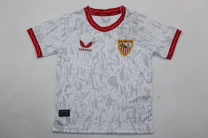 Kids Sevilla Soccer Jersey Home Replica 24/25