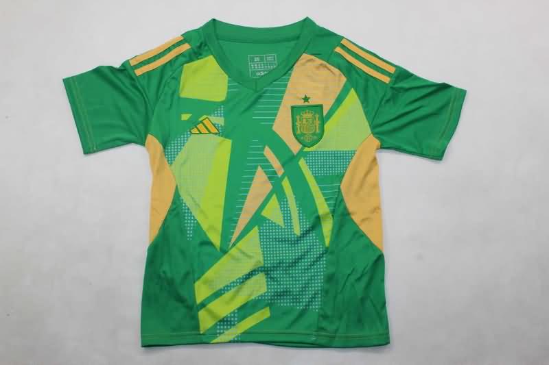 Kids Spain Soccer Jersey Goalkeeper Green Replica 2024