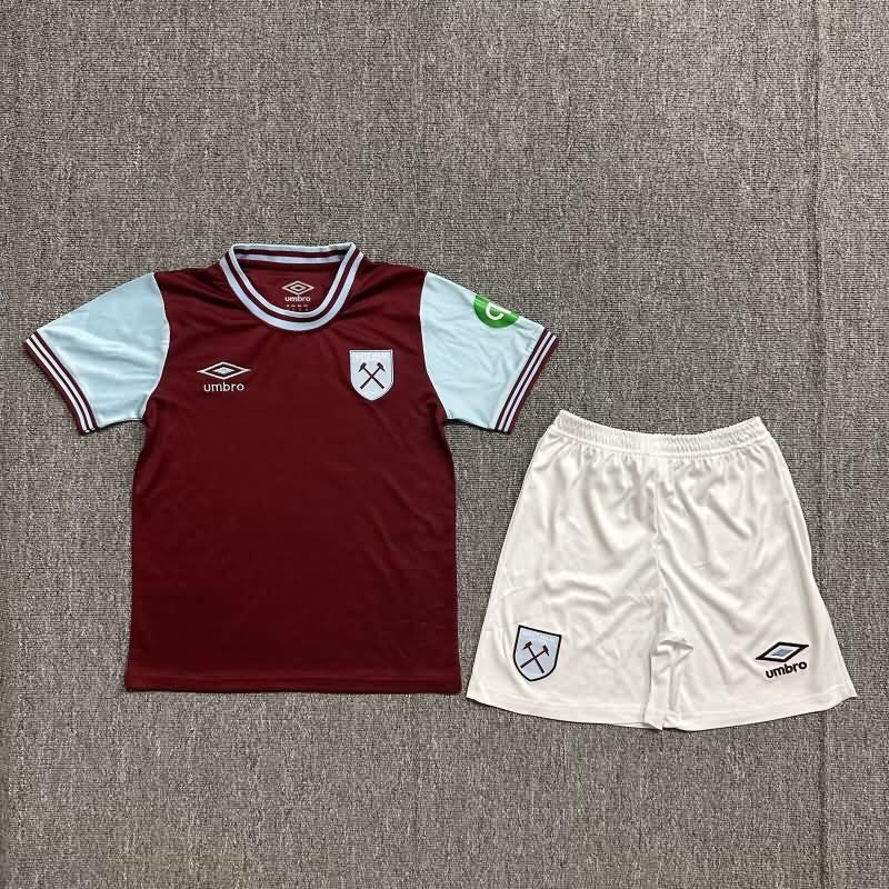 Kids West Ham Soccer Jersey Home Replica 24/25